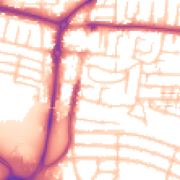 Daytime road noise heatmap for PO6 3BG