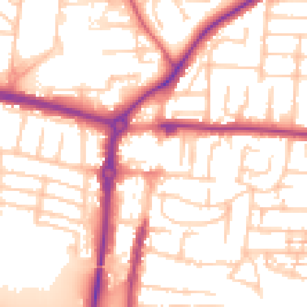 Daytime road noise heatmap for PO6 3BZ