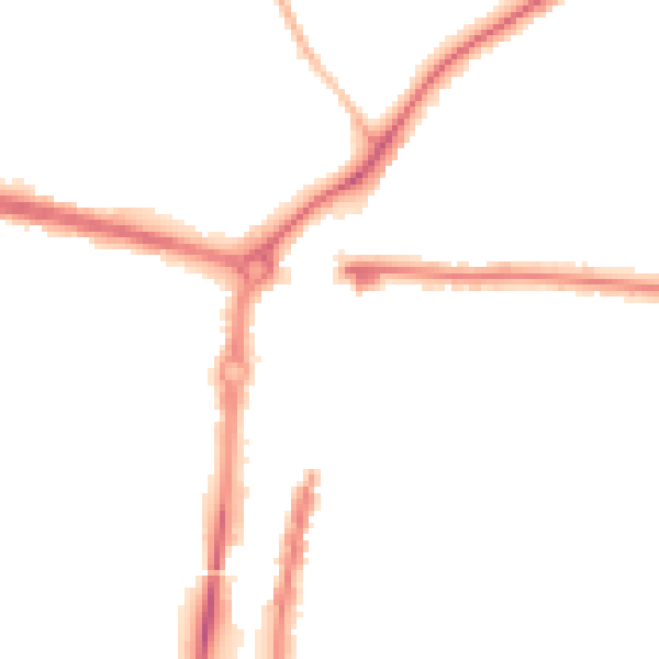 Night-time road noise heatmap for PO6 3BZ
