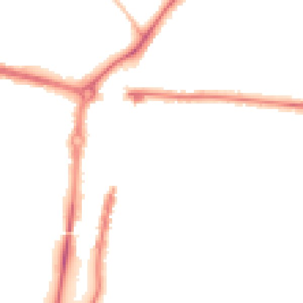 Night-time road noise heatmap for PO6 3DF