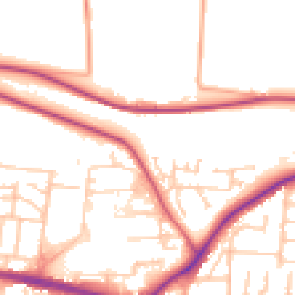 Daytime road noise heatmap for PO6 3EU