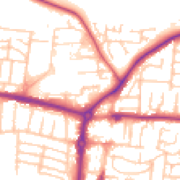 Daytime road noise heatmap for PO6 3FJ
