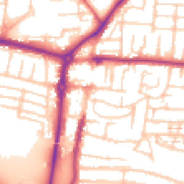 Daytime road noise heatmap for PO6 3FS