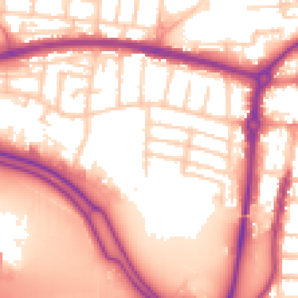 Daytime road noise heatmap for PO6 3HP