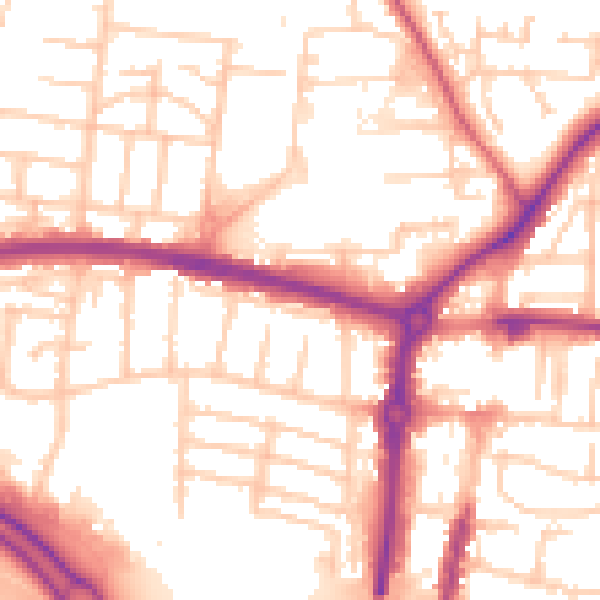 Daytime road noise heatmap for PO6 3HY