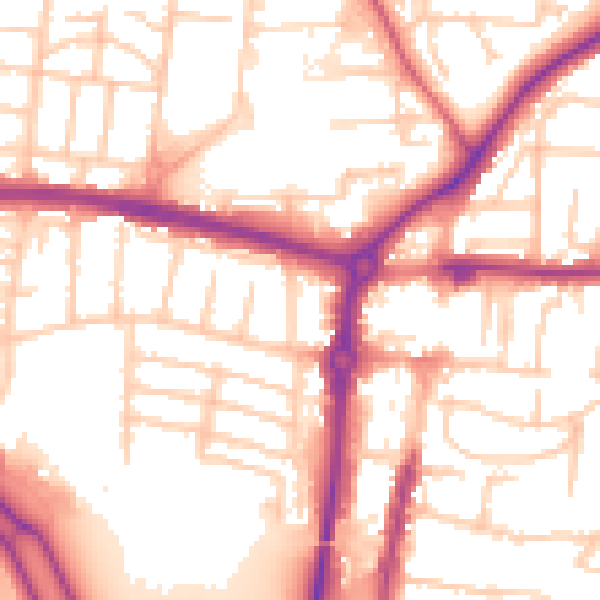 Daytime road noise heatmap for PO6 3JH