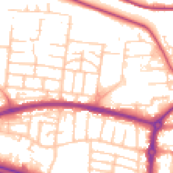 Daytime road noise heatmap for PO6 3JS