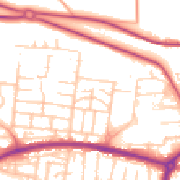 Daytime road noise heatmap for PO6 3LA