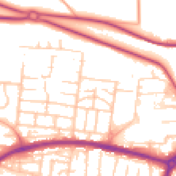 Daytime road noise heatmap for PO6 3LF