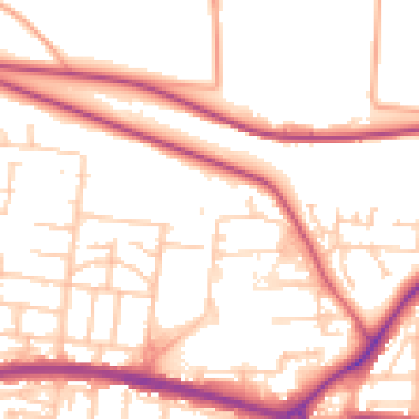 Daytime road noise heatmap for PO6 3LG