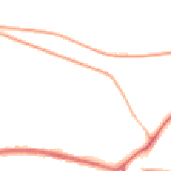Night-time road noise heatmap for PO6 3LG