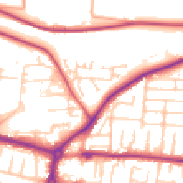 Daytime road noise heatmap for PO6 3LT