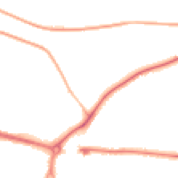 Night-time road noise heatmap for PO6 3LT