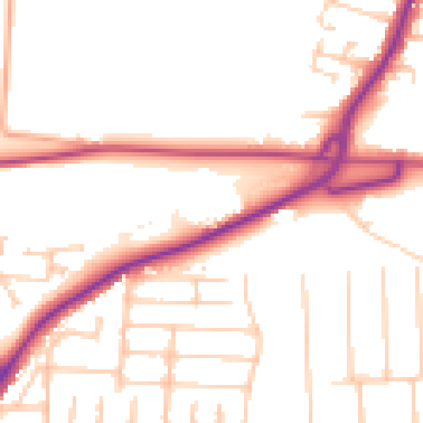 Daytime road noise heatmap for PO6 3LZ