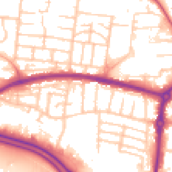 Daytime road noise heatmap for PO6 3PG
