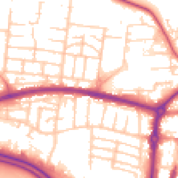 Daytime road noise heatmap for PO6 3PH
