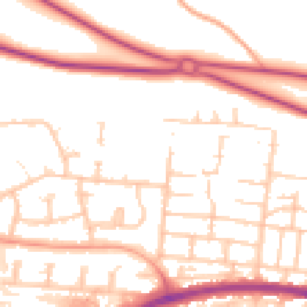 Daytime road noise heatmap for PO6 3SG