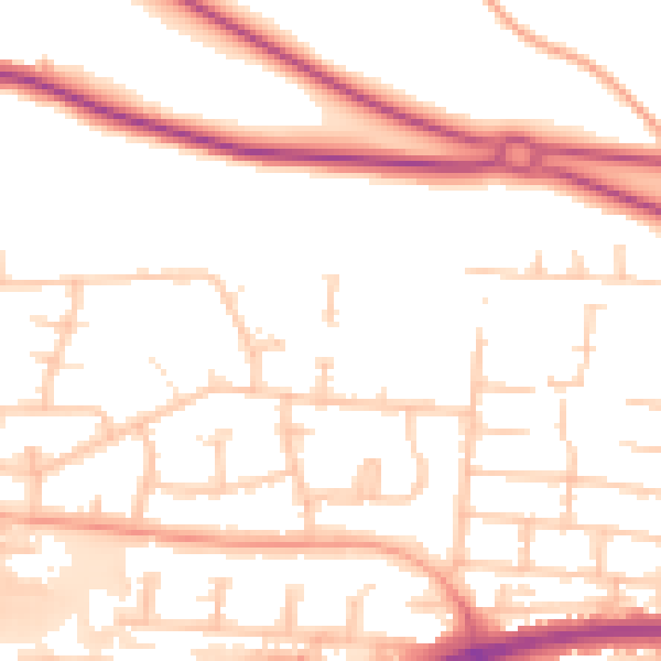 Daytime road noise heatmap for PO6 3SJ