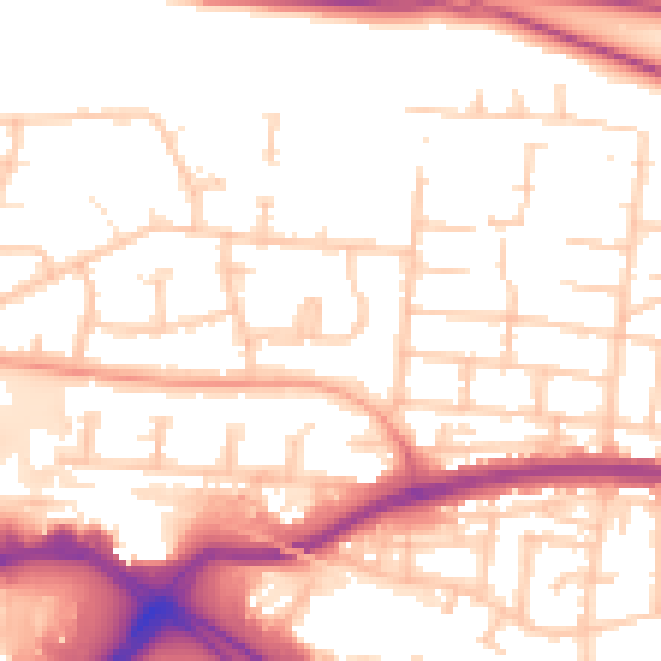 Daytime road noise heatmap for PO6 3SP