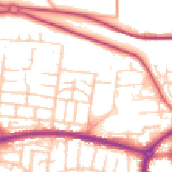 Daytime road noise heatmap for PO6 3UB