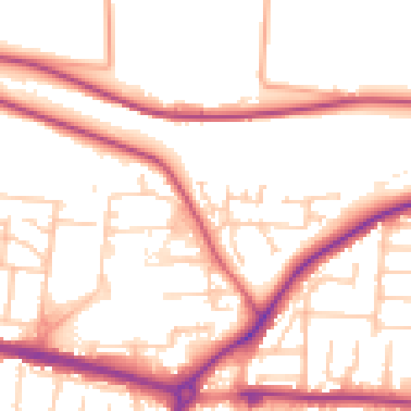 Daytime road noise heatmap for PO6 3UD