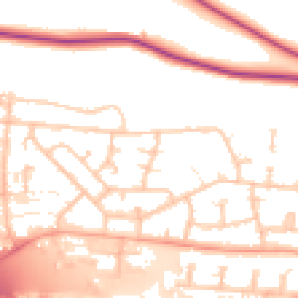 Daytime road noise heatmap for PO6 4BP