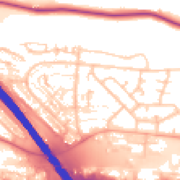 Daytime road noise heatmap for PO6 4DX