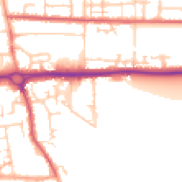 Daytime road noise heatmap for PO6 4QE