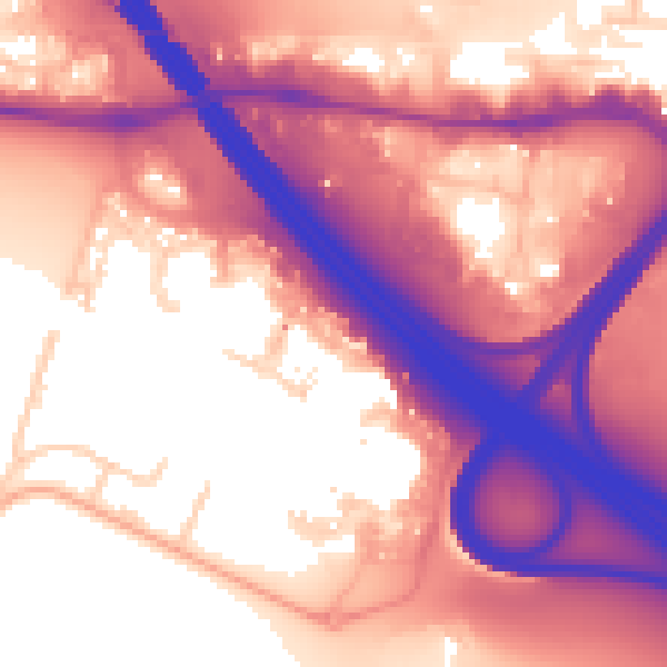 Daytime road noise heatmap for PO6 4SS