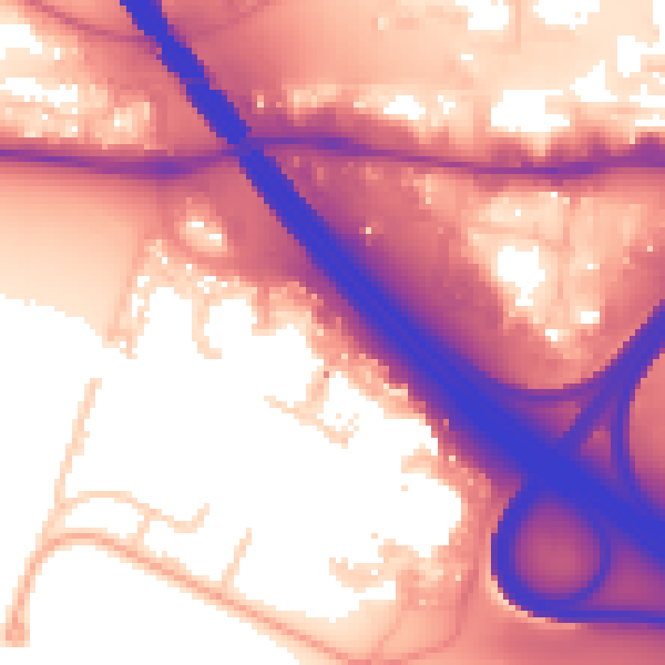 Daytime road noise heatmap for PO6 4TB