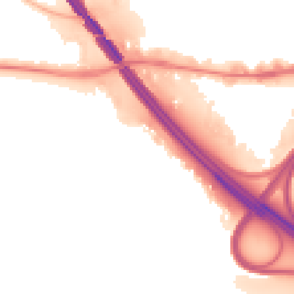 Night-time road noise heatmap for PO6 4TD