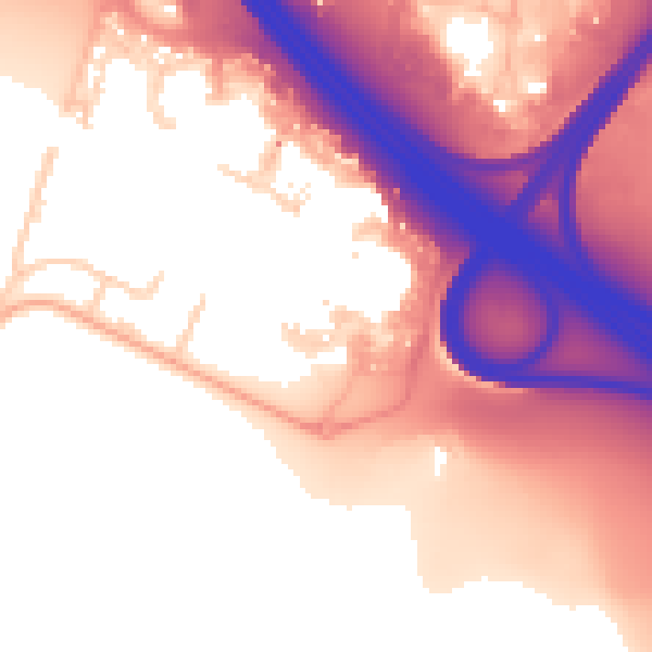 Daytime road noise heatmap for PO6 4TP