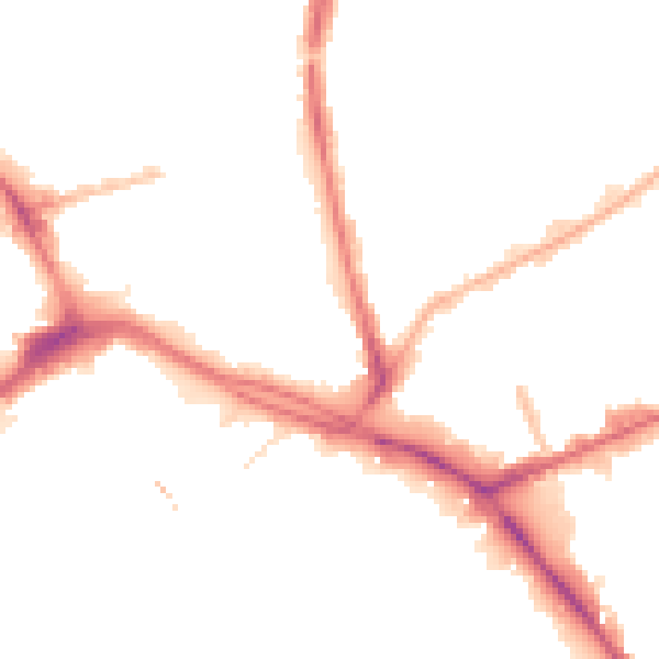 Night-time road noise heatmap for PR1 1UP