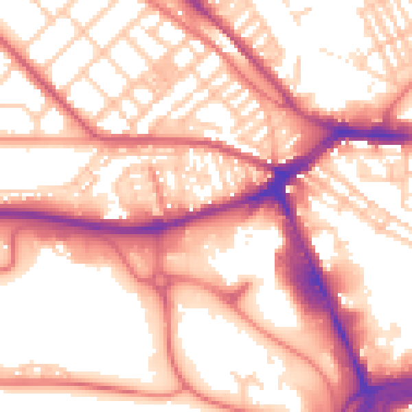 Daytime road noise heatmap for PR2 1AX