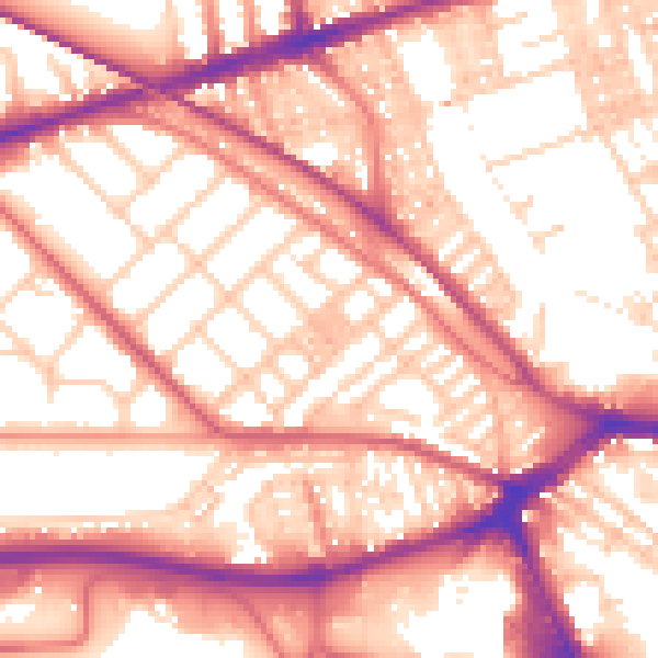 Daytime road noise heatmap for PR2 1DE