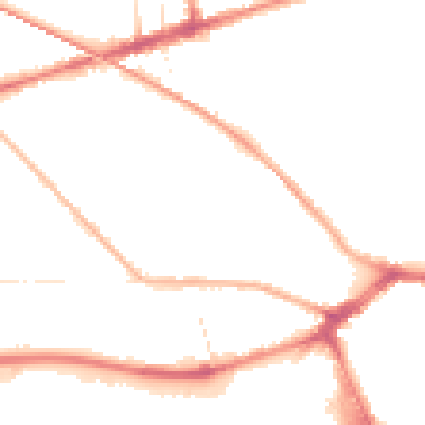 Night-time road noise heatmap for PR2 1DE