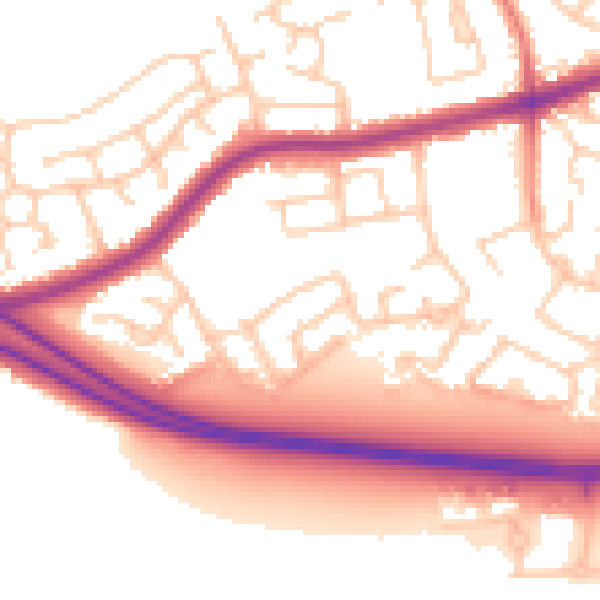 Daytime road noise heatmap for PR2 1RD