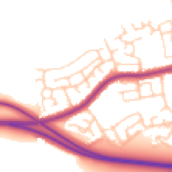 Daytime road noise heatmap for PR2 1WB