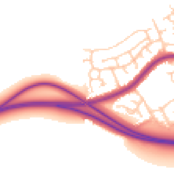 Daytime road noise heatmap for PR2 1XU