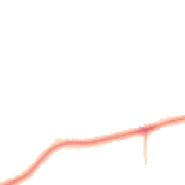 Night-time road noise heatmap for PR2 1YU
