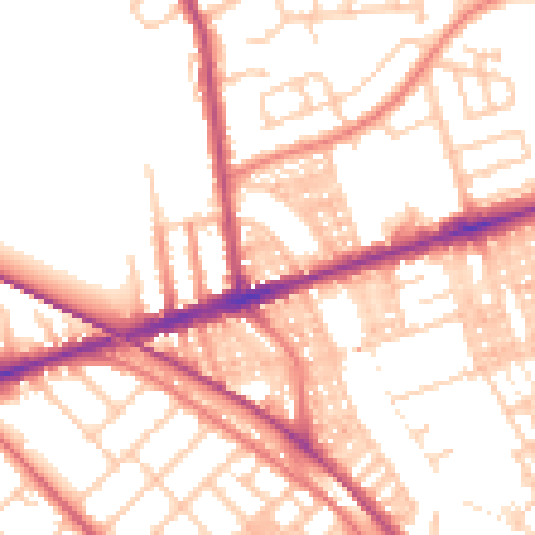 Daytime road noise heatmap for PR2 2LL