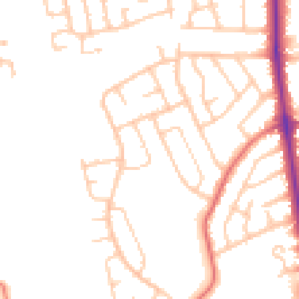 Daytime road noise heatmap for PR2 3EU