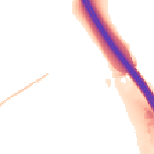 Night-time road noise heatmap for PR2 6HE