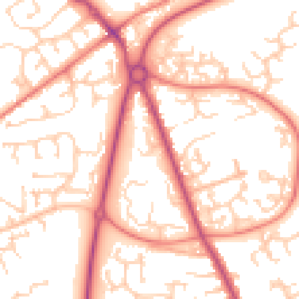 Daytime road noise heatmap for PR2 7AD