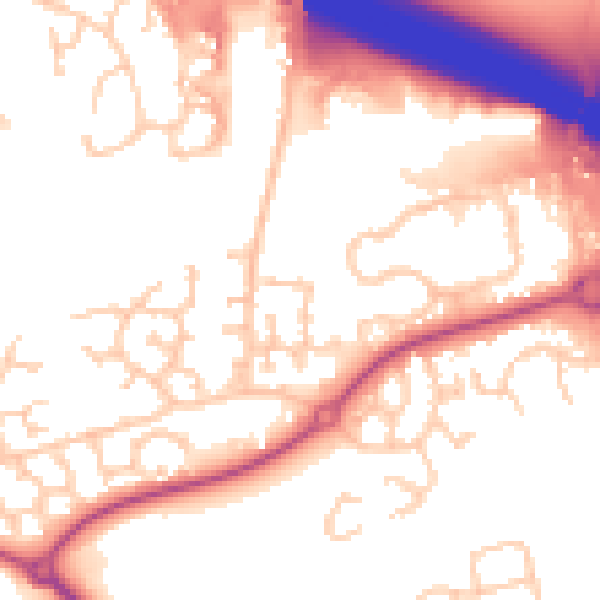 Daytime road noise heatmap for PR2 9HW
