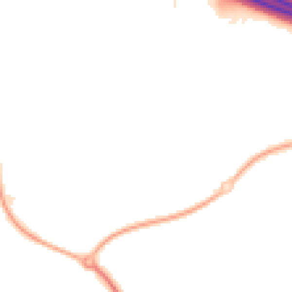 Night-time road noise heatmap for PR2 9PZ