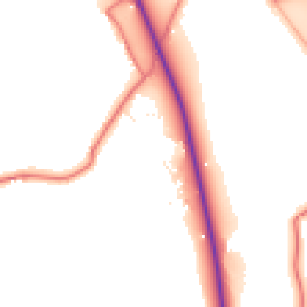 Daytime road noise heatmap for PR3 0BB