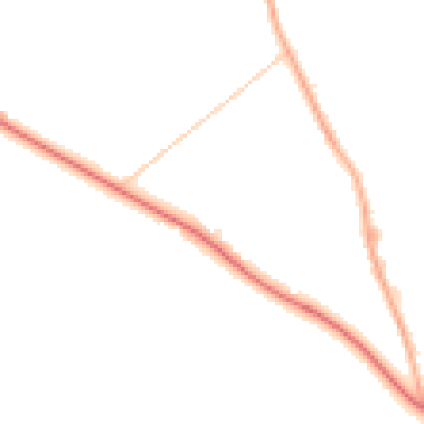 Night-time road noise heatmap for PR3 0DW