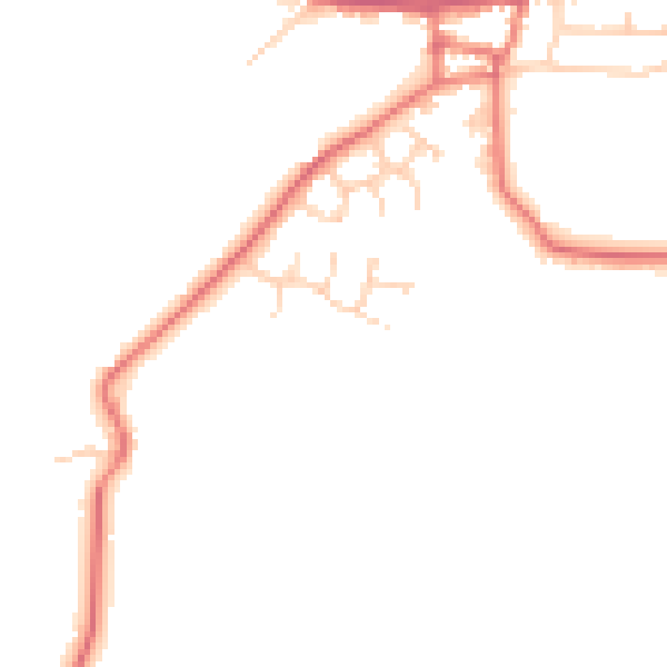 Daytime road noise heatmap for PR3 0EW
