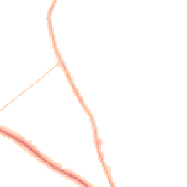 Night-time road noise heatmap for PR3 0HE